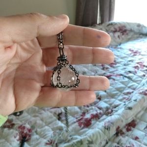 Quartz crystal ball necklace